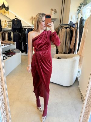 VESTIDO VELVET ONE SHOULDER
