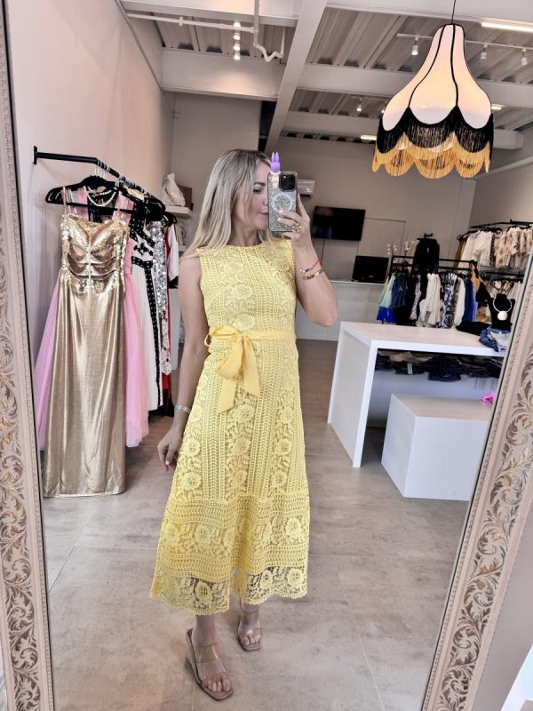 VESTIDO AMARILLO CROCHET - Imagen 2
