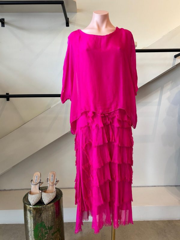 VESTIDO ESPAÑOL FLECOS FUCSIA - Imagen 6