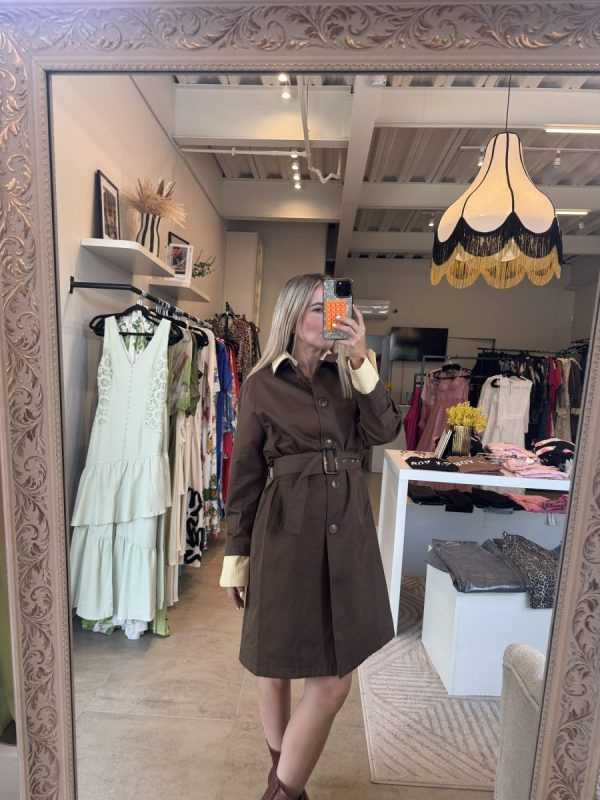 VESTIDO GABARDINA BROWN - Imagen 2