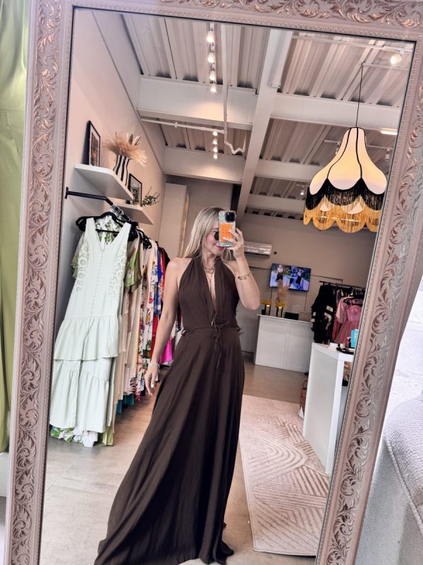 VESTIDO HALTER BROWN