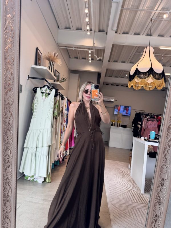 VESTIDO HALTER BROWN - Imagen 2