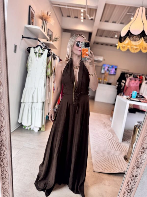 VESTIDO HALTER BROWN - Imagen 3