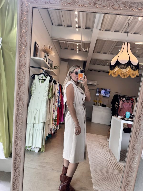 VESTIDO GABARDINA CREAM - Imagen 5