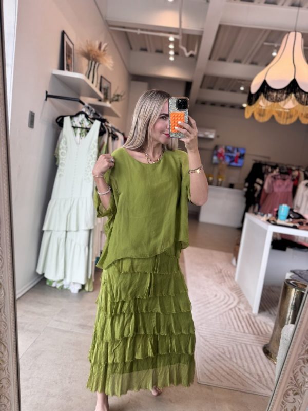 VESTIDO ESPAÑOL FLECOS GREEN - Imagen 2