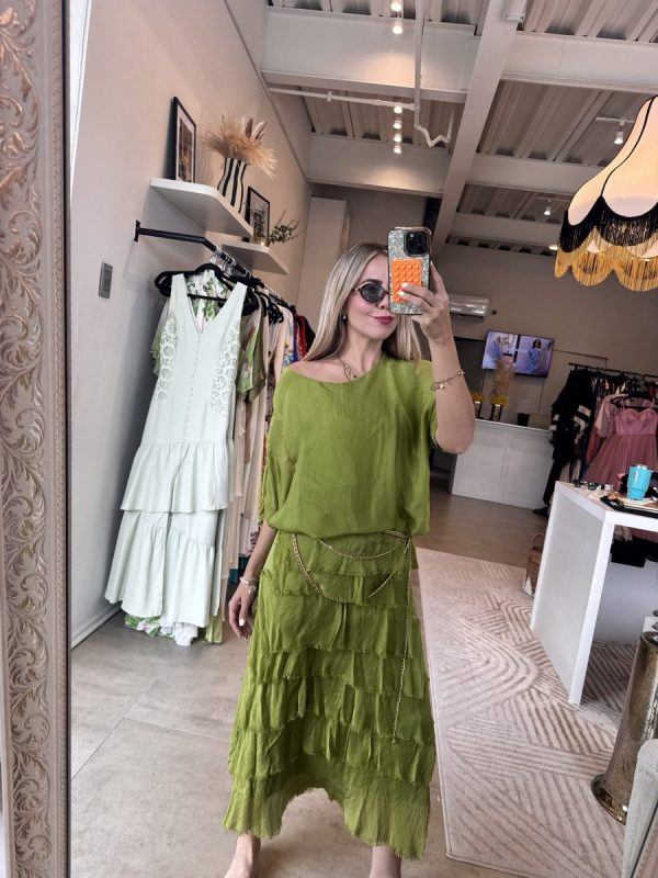 VESTIDO ESPAÑOL FLECOS GREEN - Imagen 4