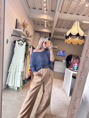 BLUSA TEJIDA ITALIANA AZUL