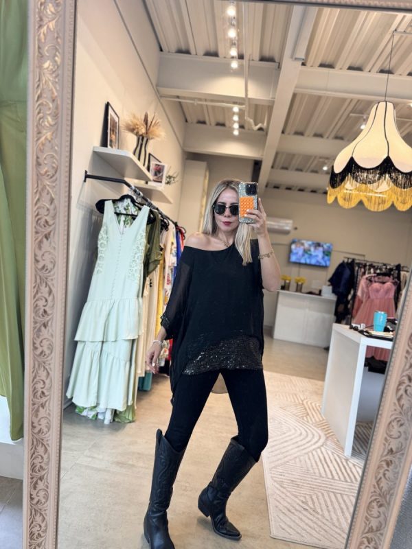BLUSA SEDA ITALIANA BLACK - Imagen 3