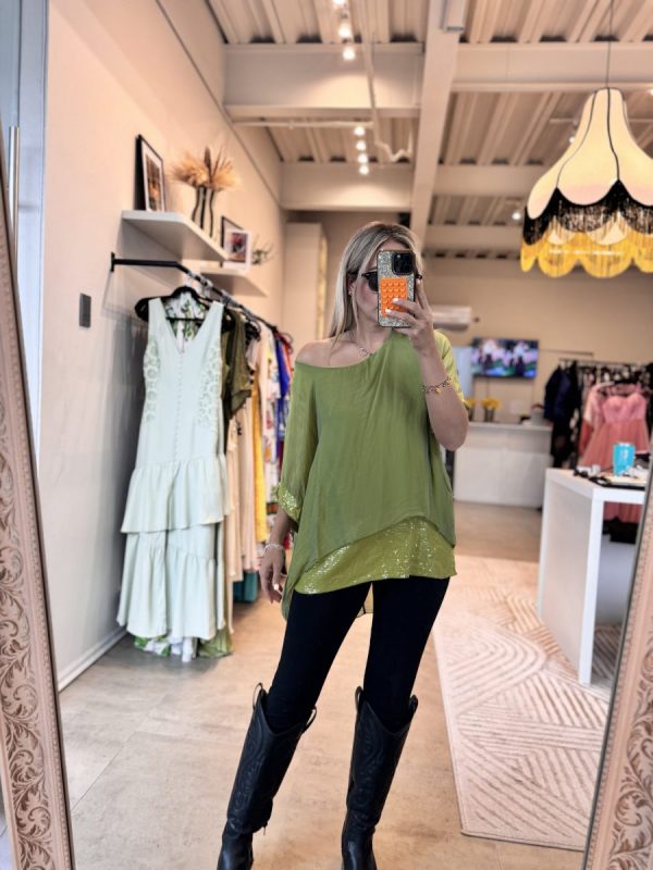 BLUSA SEDA ITALIANA GREEN - Imagen 2