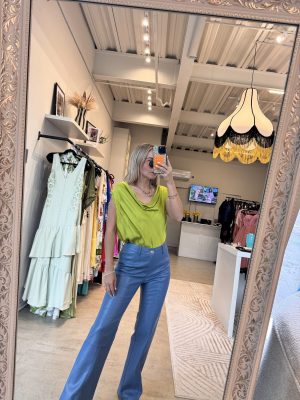 BLUSA ESCOTE DRAPEADO GREEN