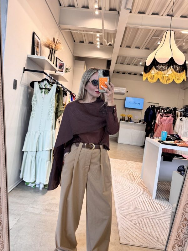 BLUSA APLICACIONES BROWN - Imagen 6