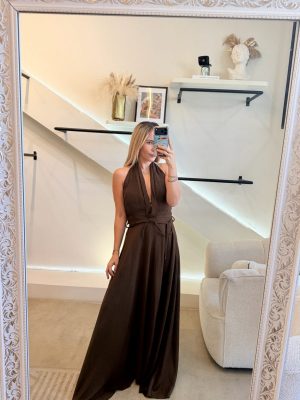 VESTIDO HALTER BROWN