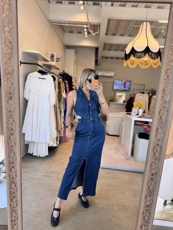 VESTIDO DENIM ABERTURAS - Imagen 3