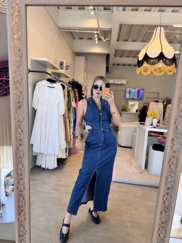VESTIDO DENIM ABERTURAS - Imagen 4