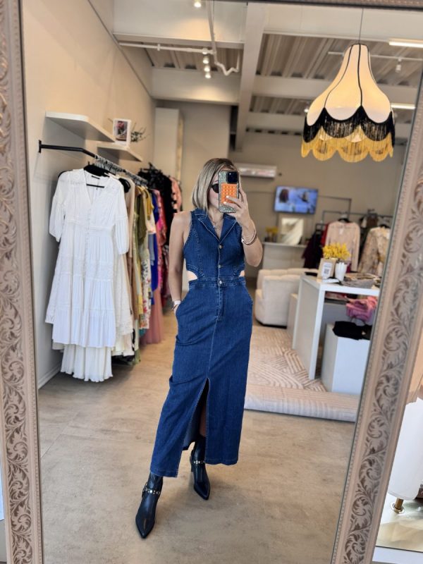 VESTIDO DENIM ABERTURAS - Imagen 2