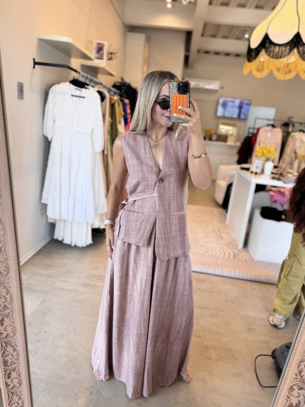 CONJUNTO CHALECO WINE PINK - Imagen 4
