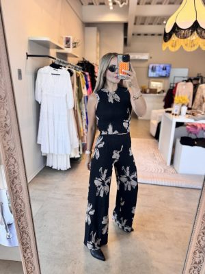 SET BLACK DAISY PLISADO