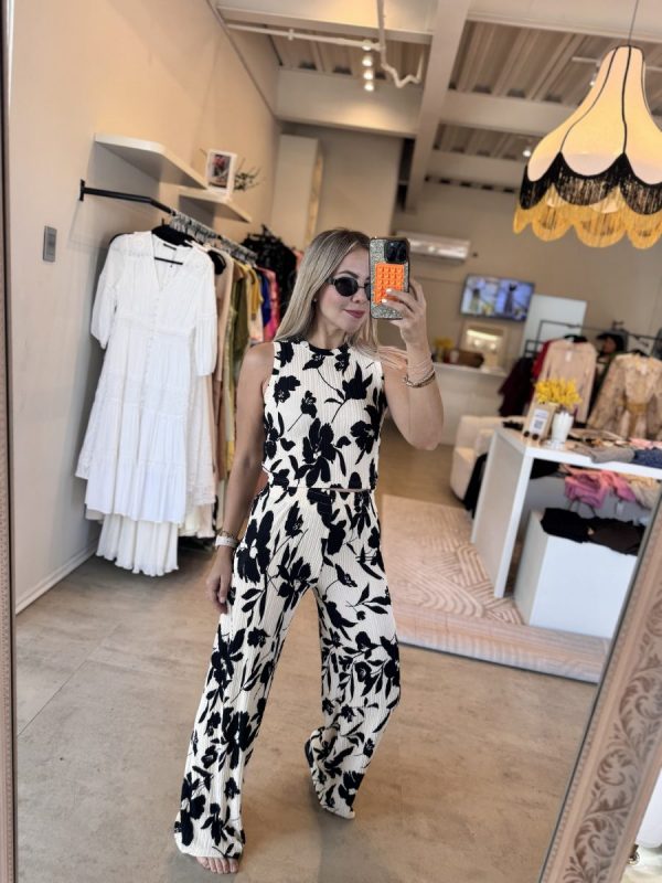 SET PLISADO WHITE FLORAL