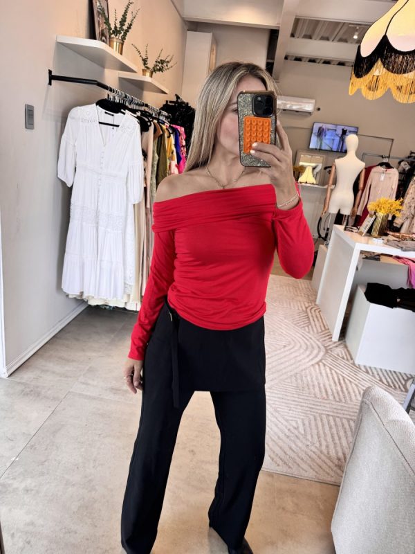 BLUSA OFF SHOULDER RED - Imagen 4