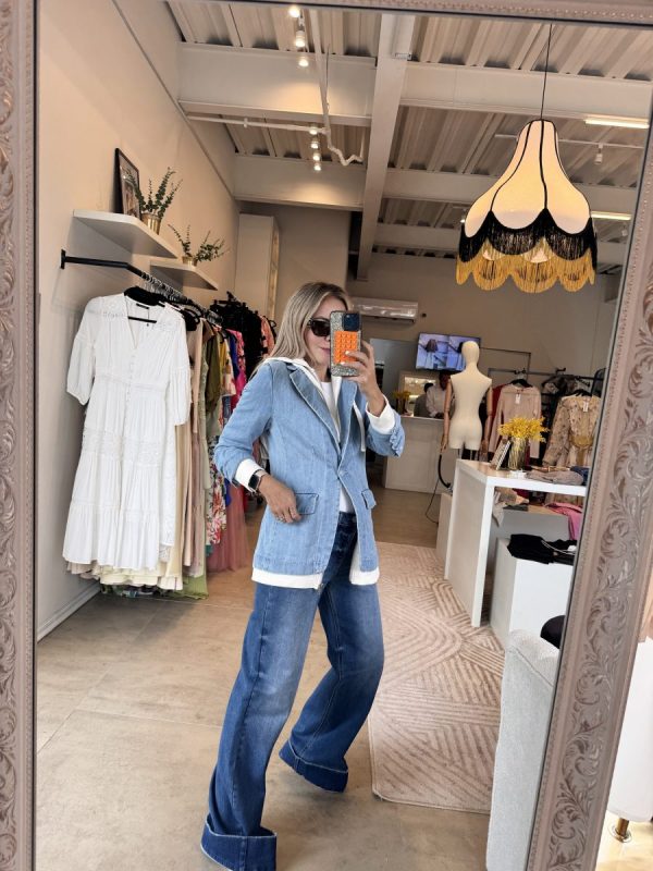 BLAZER DENIM LIGHT BLUE - Imagen 4