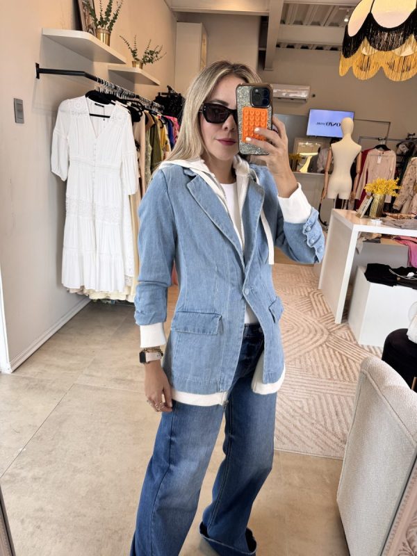 BLAZER DENIM LIGHT BLUE - Imagen 5