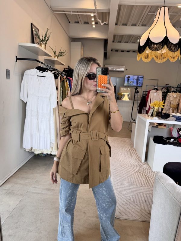 BLUSA JACKET CAMEL - Imagen 4