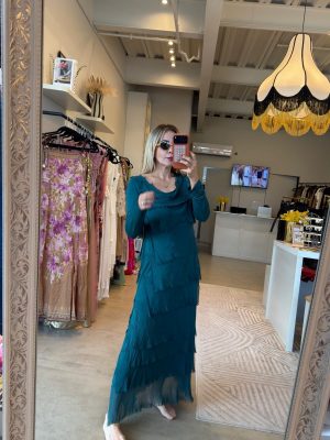 VESTIDO ITALIANO MANGA LARGA AQUA