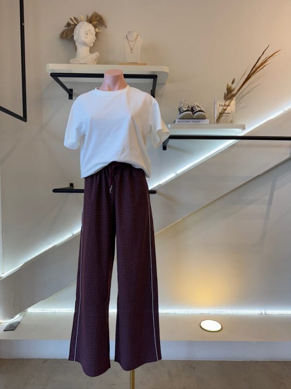 PANTALÓN CUADROS BURGUNDY - Imagen 2