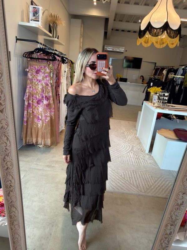 VESTIDO ITALIANO MANGA LARGA BROWN - Imagen 4