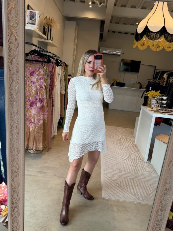 VESTIDO ENCAJE CORTO WHITE - Imagen 5