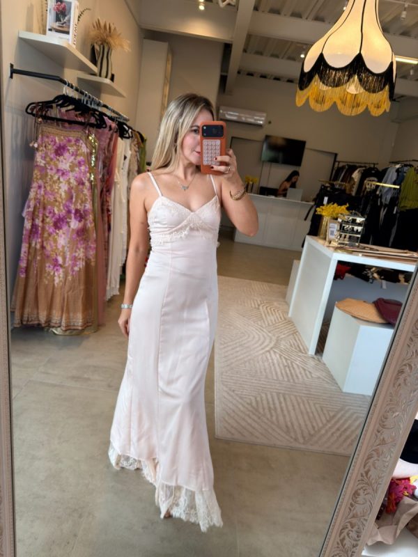 VESTIDO LARGO SATIN LACE - Imagen 2