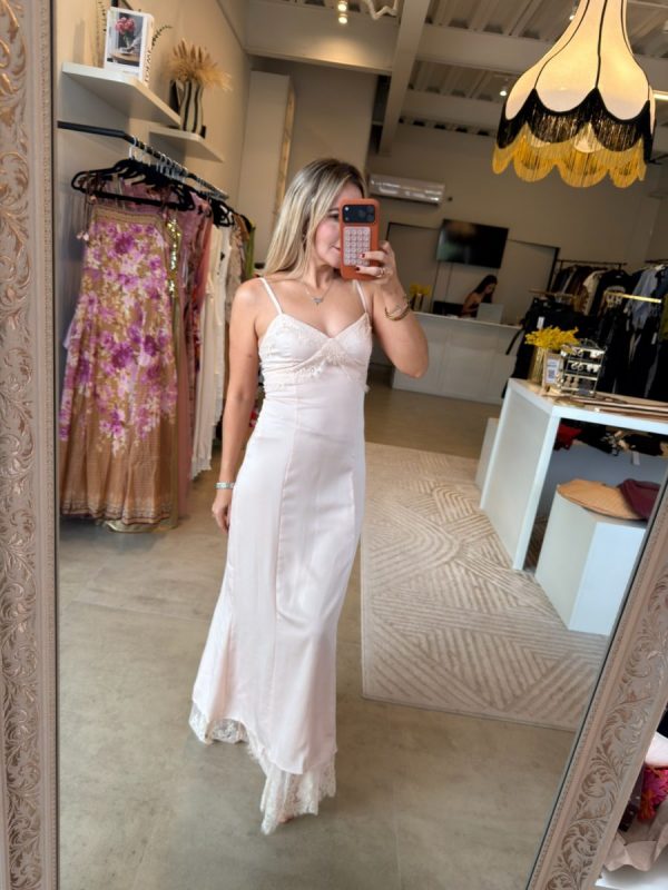 VESTIDO LARGO SATIN LACE - Imagen 3