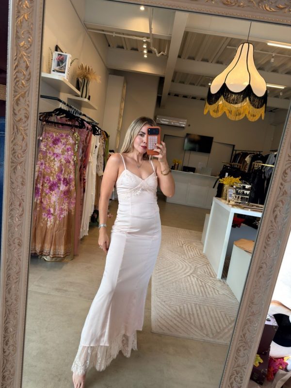 VESTIDO LARGO SATIN LACE - Imagen 4