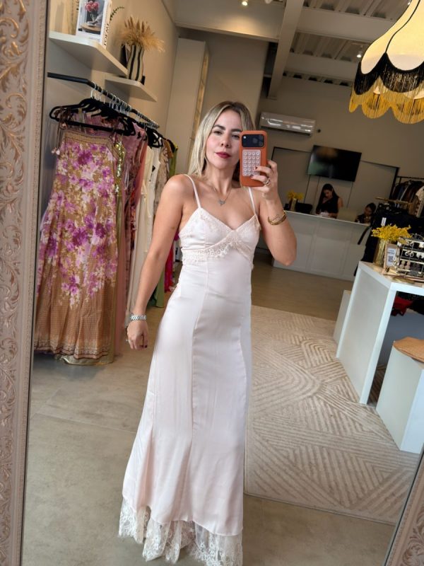 VESTIDO LARGO SATIN LACE - Imagen 6