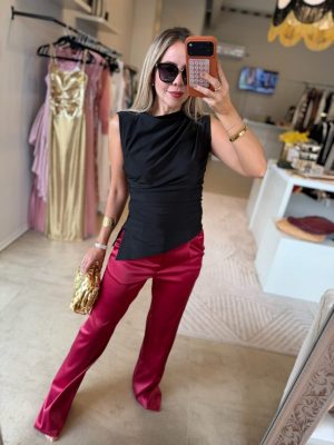 PANTALÓN SATIN BURGUNDY