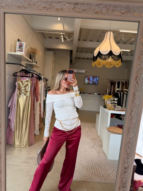 PANTALÓN SATIN BURGUNDY - Imagen 6