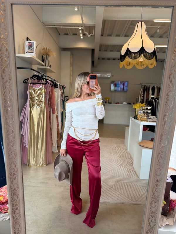 PANTALÓN SATIN BURGUNDY - Imagen 8