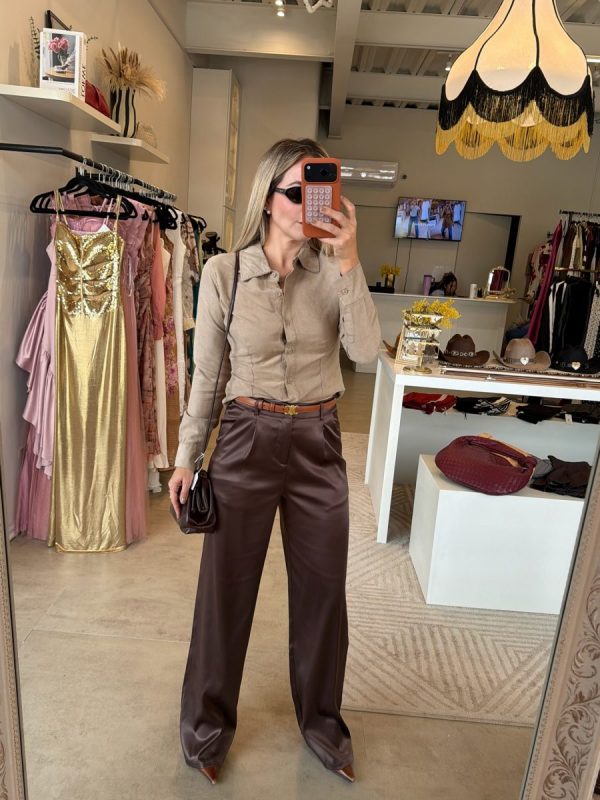PANTALÓN SATIN BROWN - Imagen 2