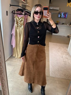 FALDA MIDI SUEDE