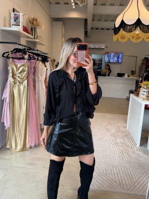 FALDA BLACK VINIPIEL CORTA