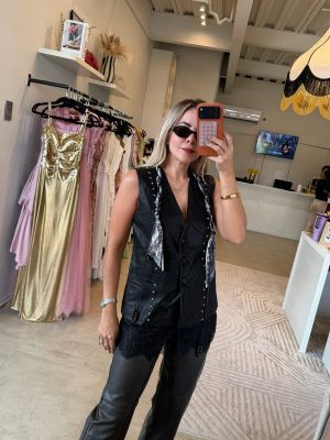 CHALECO CUERO BLACK