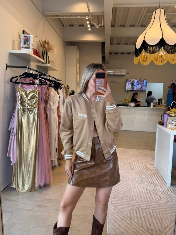JACKET SUEDE CAMEL OVERSIZE LA - Imagen 2