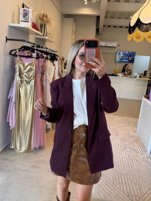 BLAZER OVERSIZE BURGUNDY - Imagen 4