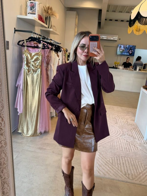 BLAZER OVERSIZE BURGUNDY - Imagen 2
