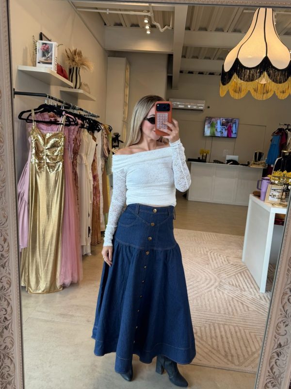 FALDA LARGA DENIM - Imagen 6