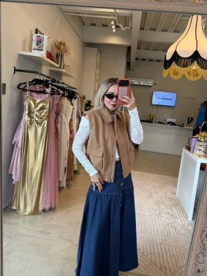 CHALECO SUEDE CAMEL