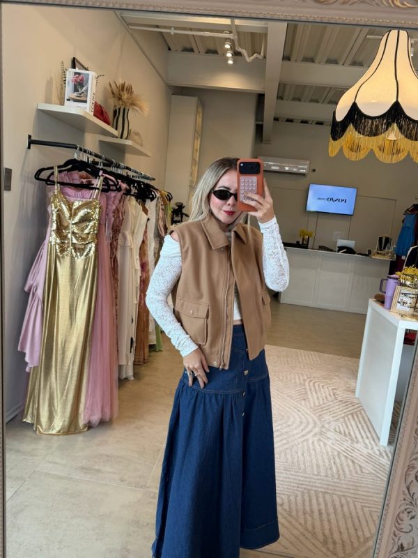 CHALECO SUEDE CAMEL