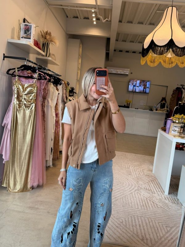 CHALECO SUEDE CAMEL - Imagen 5