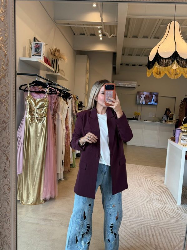 BLAZER OVERSIZE BURGUNDY - Imagen 6