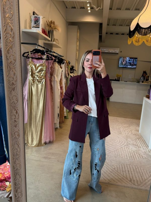 BLAZER OVERSIZE BURGUNDY - Imagen 7